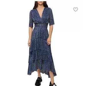 Mage - Ruffini Metallic Tiered Dress - size 38